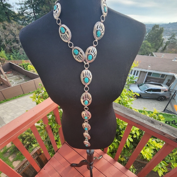 mike chee Jewelry - Native Navajo Bear Claw Belt or Larriet